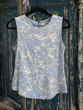 Light Blue Marble Print Sleeveless Top